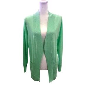 Cielo Open Front Cardigan Sweater Soft Viscose Nylon Mint Green Womens Large